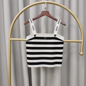 Replica Designer Chanel Women Fashion Sling-Type Stripe Knit Vest