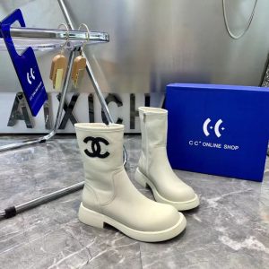Replica Designer Chanel Women Fashion Solid Color Double C Letters Boots