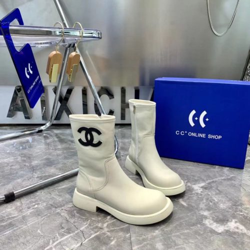 Replica Designer Chanel Women Fashion Solid Color Double C Letters Boots