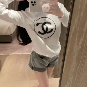 Replica Designer Chanel Women Fashion Solid Color Letters Printing Sweatshirts