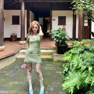 Replica Designer Chanel Women Fashion Stitching Lace Dress