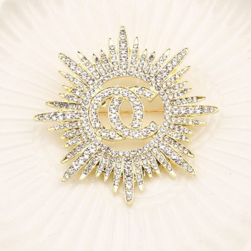 Replica Designer Chanel Women Fashion Sun Flower Rhinestone Brooch