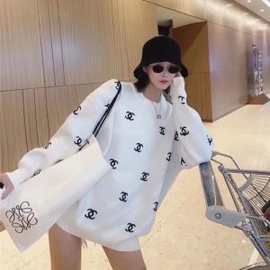 Replica Designer Chanel Women Fashion Thickened Solid Color Jacquard Pullover Sweater