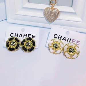 Replica Designer Chanel Women Fashion Woven Letter Round Double C Earrings