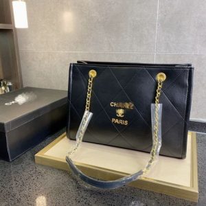 Replica Designer Chanel Women Large Capacity Sheepskin Chain Tote Bag