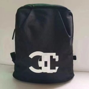 Replica Designer Chanel Women Nylon Waterproof Black White Label Backpack