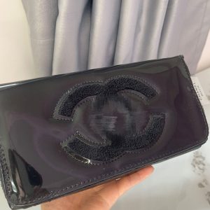 Replica Designer Chanel Women Patent Leather Double C Vintage Postman Flip Velvet Bag