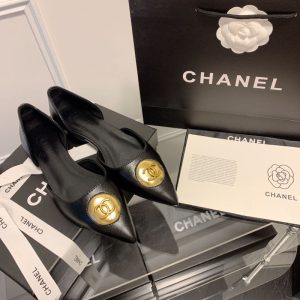 Replica Designer Chanel Women Pointed Toe Rhinestone Flat Shoes