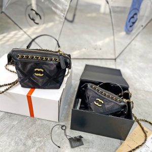 Replica Designer Chanel Women Portable Lingge Chain Satin Bag