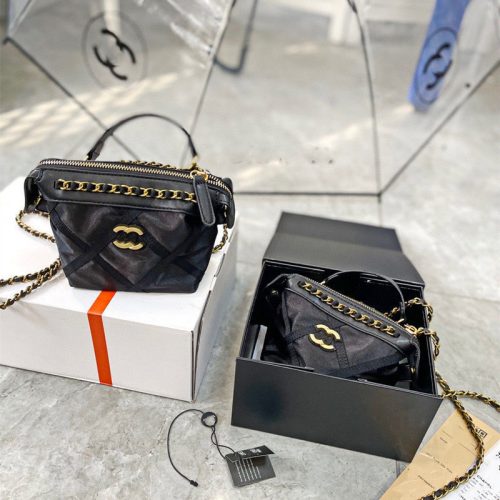 Replica Designer Chanel Women Portable Lingge Chain Satin Bag