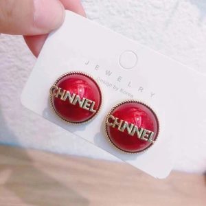 Replica Designer Chanel Women Retro Red Double C Earrings