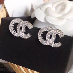 Replica Designer Chanel Women Rhinestone Fashion Simple Earrings