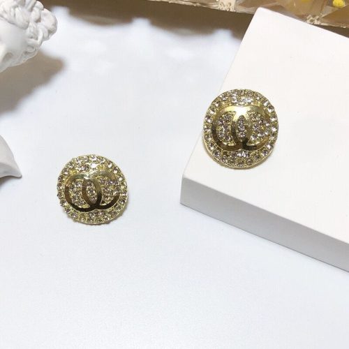Replica Designer Chanel Women Rhinestone Letter C Earrings