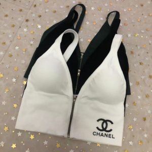 Replica Designer Chanel Women Sexy Sports Wrapped Chest Zipper Vest