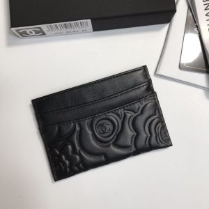 Replica Designer Chanel Women Sheepskin Short Mini Card Holder