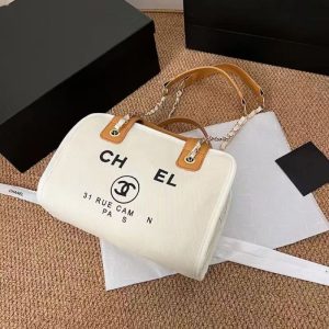 Replica Designer Chanel Women Simple Canvas Large Capacity Chain Bag