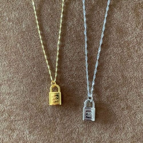Replica Designer Chanel Women Simple Double C Letters Chain Necklace
