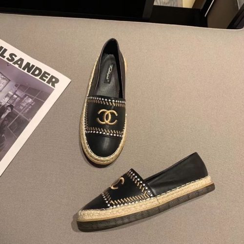 Replica Designer Chanel Women Simple Double C Letters Flat Shoe