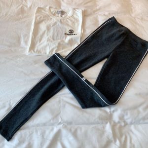 Replica Designer Chanel Women Simple Double C Letters Leggings