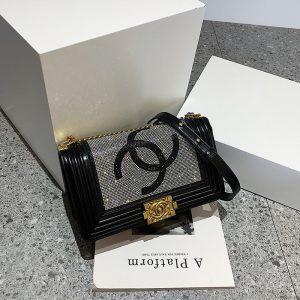 Replica Designer Chanel Women Simple Rhinestone Square Bags
