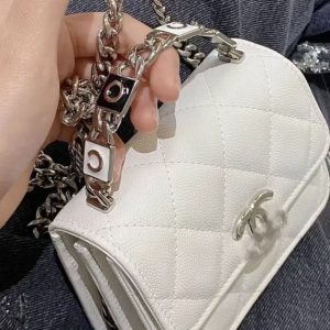 Replica Designer Chanel Women Simple Solid Color Double C Letters Chain Bag
