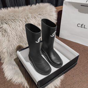 Replica Designer Chanel Women Simple Solid Color Knee-Length Boots