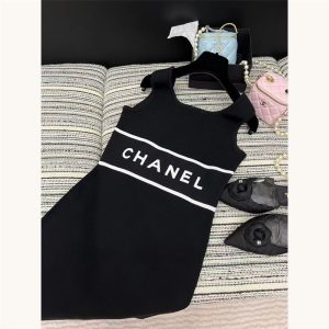 Replica Designer Chanel Women Slim Knitted Dress