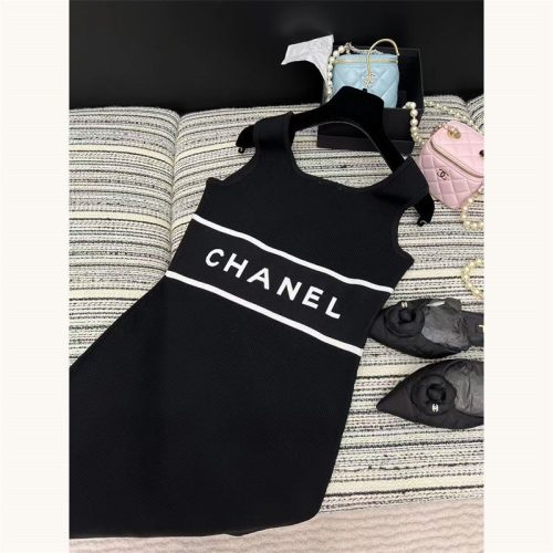 Replica Designer Chanel Women Slim Knitted Dress