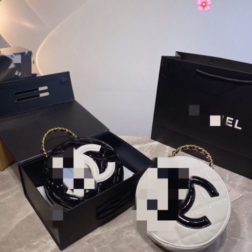 Replica Designer Chanel Women Small Double C Letters Round Solid Color Bag