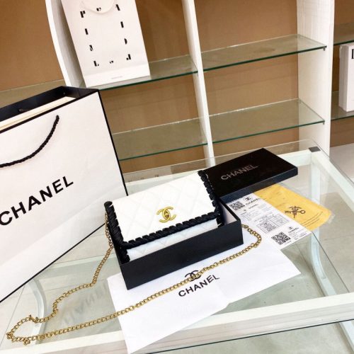 Replica Designer Chanel Women Small Square Woven Chain Bag