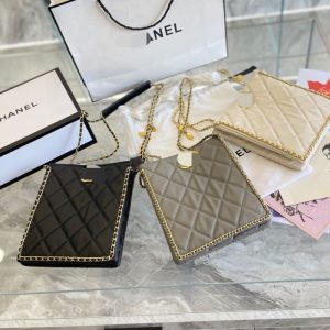 Replica Designer Chanel Women Solid Color Lingge Double C Chain Bag