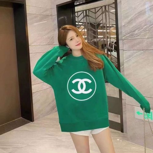 Replica Designer Chanel Women Solid Color Long-Sleeved Round Neck Pullover Sweater