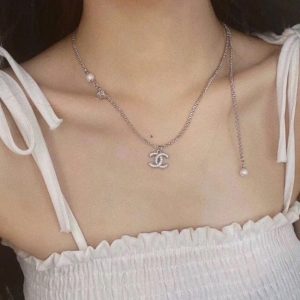 Replica Designer Chanel Women Star Rhinestone Pearl Letters Necklaces