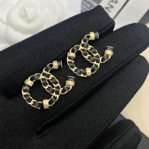 Replica Designer Chanel Women String Leather Rope Small Earrings