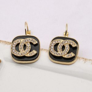 Replica Designer Chanel Women Sweet Double C Rhinestone Earrings