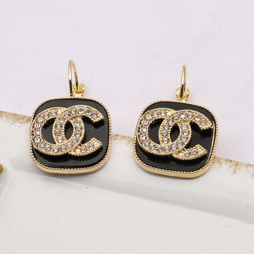 Replica Designer Chanel Women Sweet Double C Rhinestone Earrings