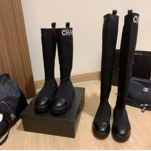 Replica Designer Chanel Women Thick Bottom Heightened Over-The-Knee Boots