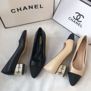 Replica Designer Chanel Women Thick Medium-Heeled Shallow Shoes