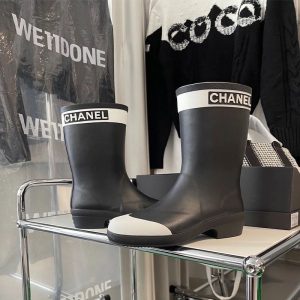Replica Designer Chanel Women Thick-Soled Heightening Rain Boots