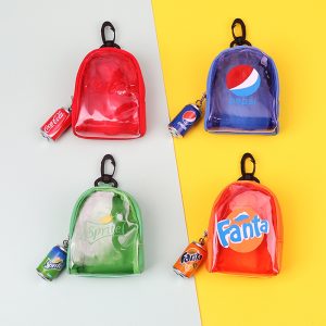 Replica Designer Creative Backpack Shape Transparent Printed Wallet