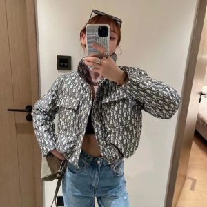 Replica Designer Dior Alphabet Print Cropped Jacket