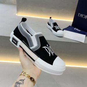 Replica Designer Dior Casual Embroidered Letter Canvas Loafers