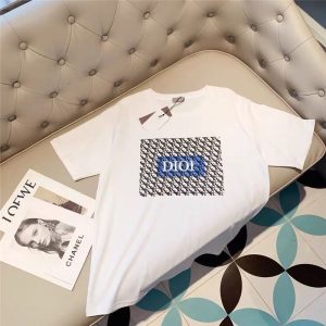Replica Designer Dior Casual Letter Print Crew Neck Short Sleeve T-Shirt