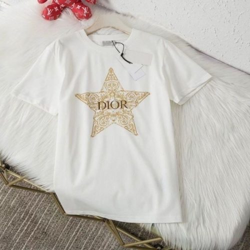 Replica Designer Dior Casual Letter Print Crew Neck T-Shirt