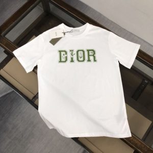 Replica Designer Dior Casual Letter Print Loose Short Sleeve T-Shirt