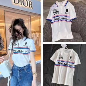 Replica Designer Dior Casual Letter Print Short Sleeve T-Shirt