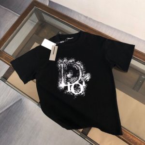 Replica Designer Dior Casual Men And Women Alphabet Printed T-Shirts