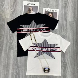 Replica Designer Dior Casual Pentagram Letter Loose Design Top