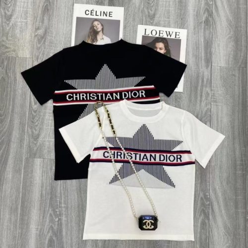 Replica Designer Dior Casual Pentagram Letter Loose Design Top