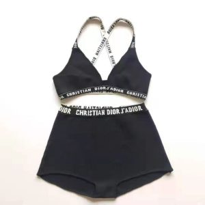 Replica Designer Dior Chic Alphabet Jacquard Bikini Swimsuit